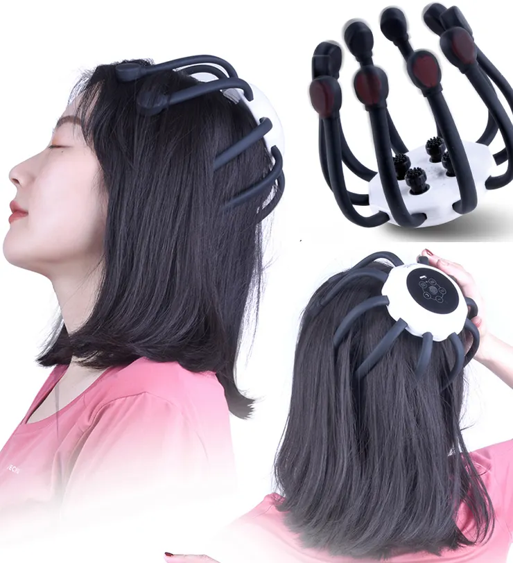 好的頭部按摩器,有5種按摩模式,10個獨立按摩頭,360度全方位包覆