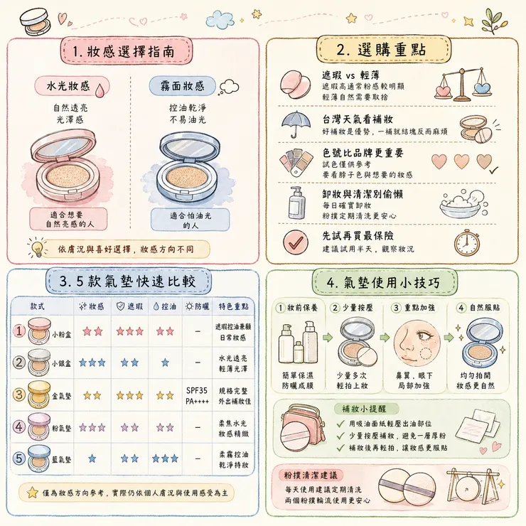 【氣墊粉餅推薦】2026 霧面還是水光？💄 Dcard、PTT 熱議 5 款平價底妝實話比較