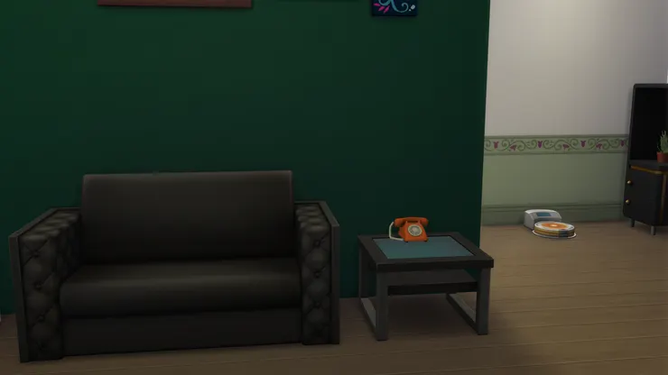 起居室為自然柔和為主,但我特意在沙發前的這面牆塗成深綠色,配上黑色真皮沙發,顯出成熟的感覺。