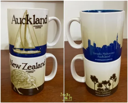 2020到紐西蘭自駕買的紐西蘭+帆船之都奧克蘭杯，圖案是國鳥奇異鳥與私家帆船。