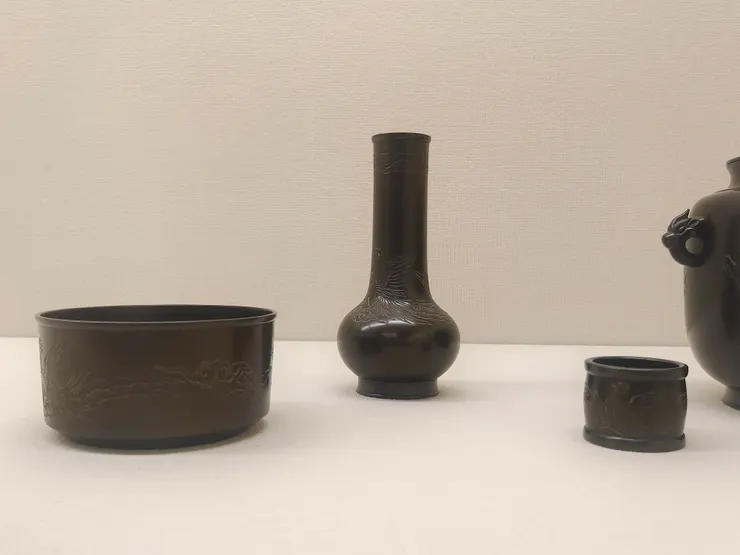 惺齋好　唐銅鳳凰文様皆具　中川浄益作