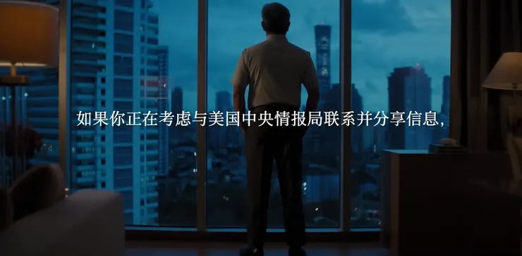 CIA新招募影片截圖，描繪虛構中國軍官聯繫CIA的過程。（圖／翻攝自Central Intelligence Agency YouTube）