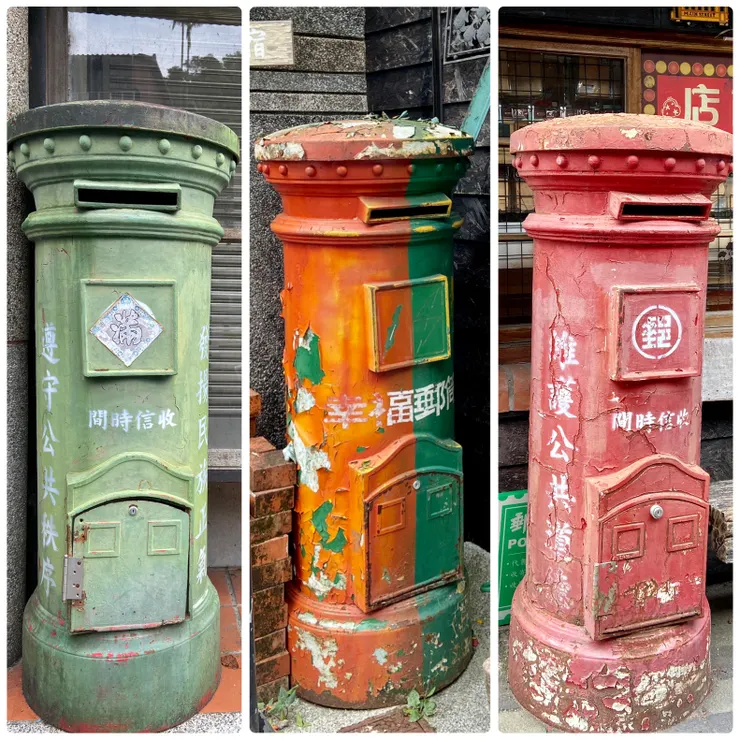 ▲ 台灣早期直立式大型圓形郵筒