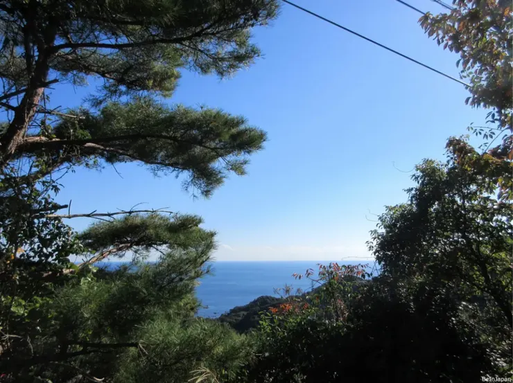 從山座峠望向海