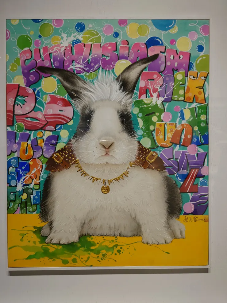 龐克兔(膠彩，絹本)