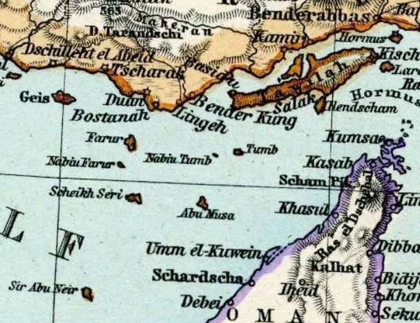 親伊朗文獻:1891年的地圖表示該島屬於伊朗