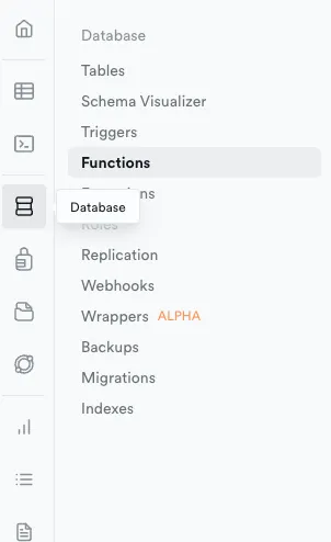 後台裡面Functions頁面