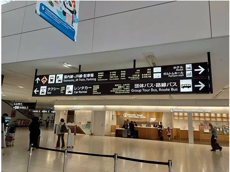 新千歲機場出關後交通位置指示牌