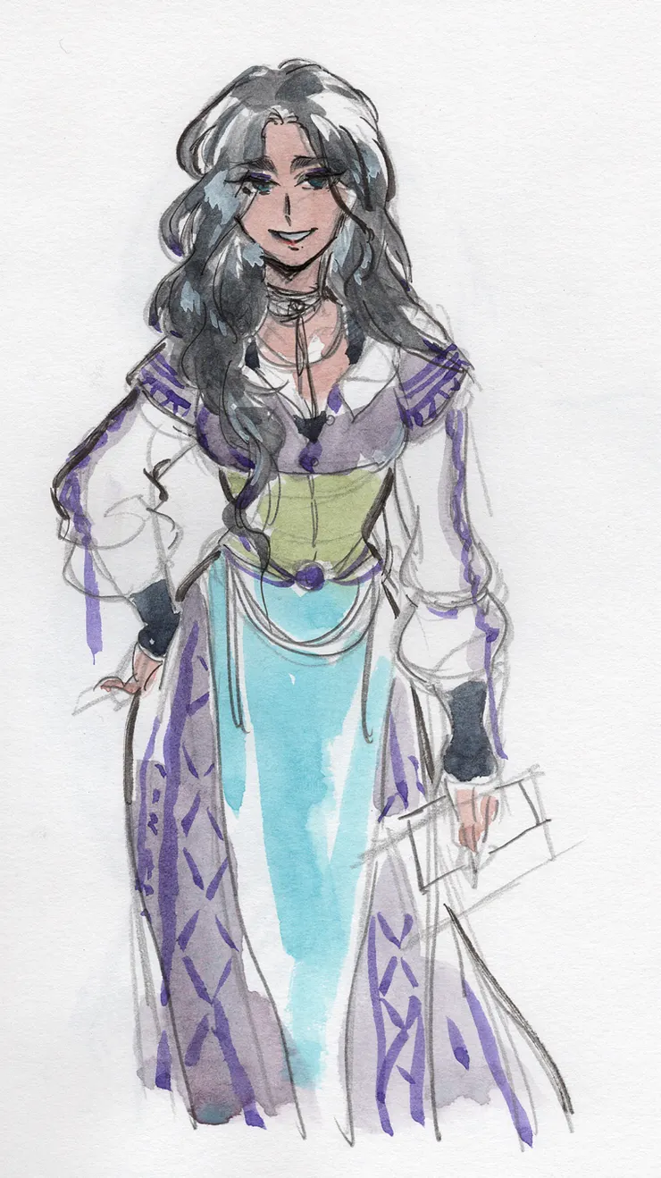 時常穿著紫色服飾的塔南嘉。