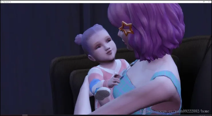 這階段髮型沒有紫色,會跳色表示她遺傳到小可的髮型。