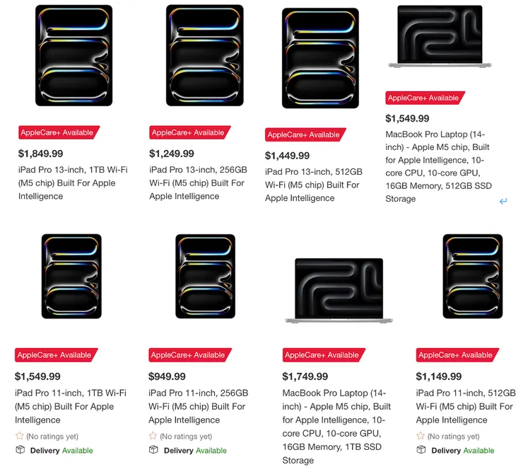 Apple iPad & MacBook。