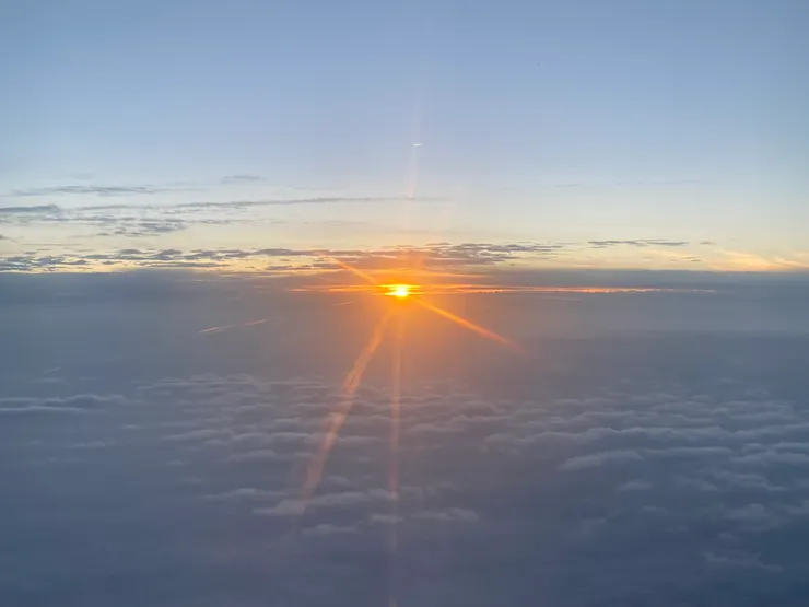 飛機上的日落時刻