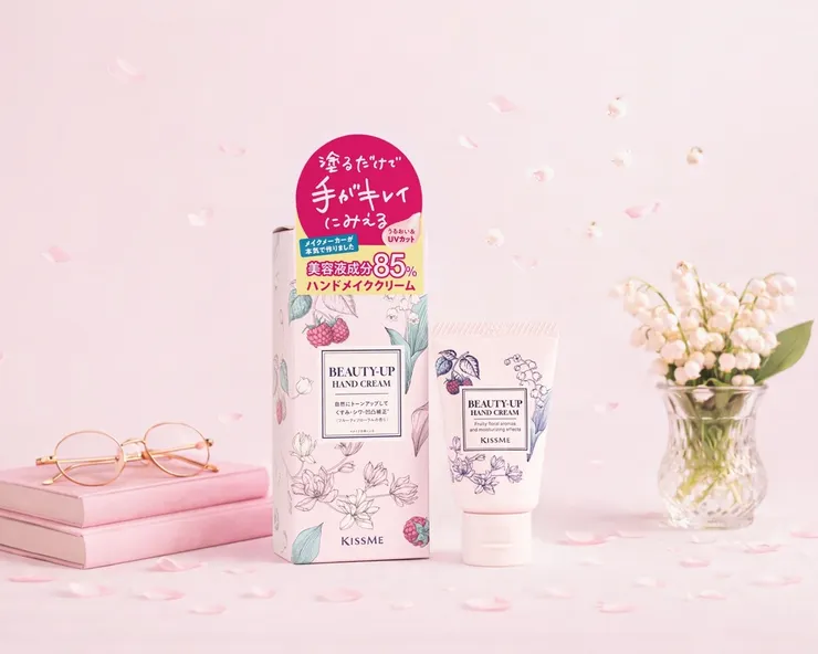 圖說:KISSME「煥采潤澤護手霜」結合具妝效護手概念與SPF25、PA+++防曬標示,擦護手霜滋潤的同時,也能擁有潤色般的自然修飾效果。(資料來源:KISSME)