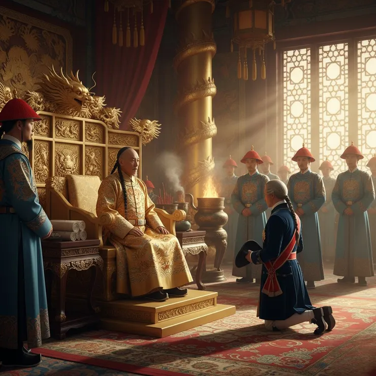 示意圖：會見英國使節馬戛爾尼(來源：AI生成圖)