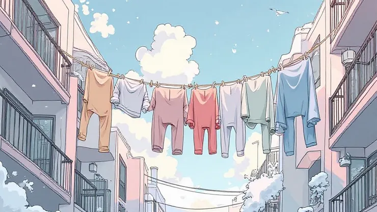 曬衣示意圖