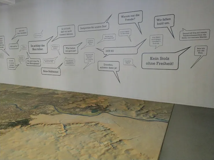 想對德勒斯登說的話，與現在的空照圖