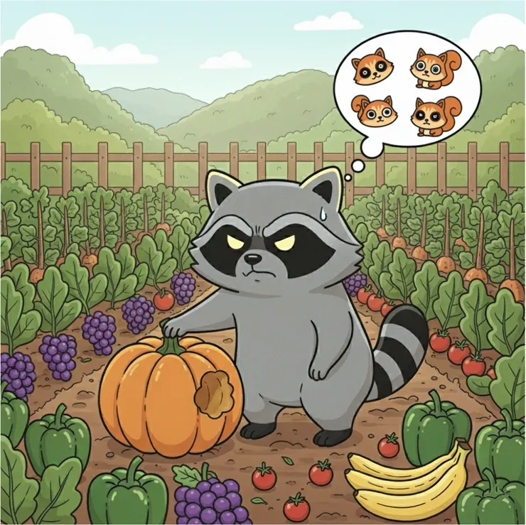 浣熊嘗試透過超能力找出半夜偷啃南瓜的兇手