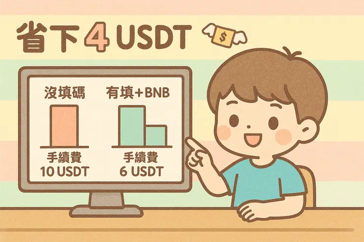 同樣是交易 10,000 USDT，沒填碼多付 4 USDT，誰想白白被收錢？記得輸入 YPN1ZA19 才不會後悔～
