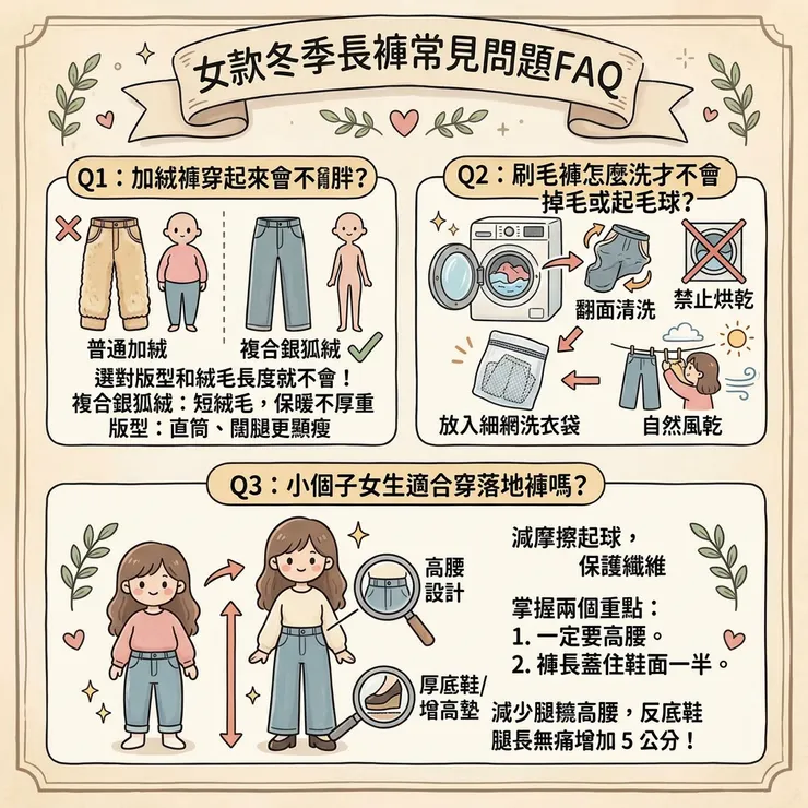 女款冬季長褲常見問題FAQ