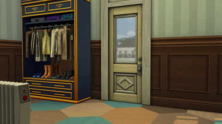 露台的門有玻璃窗。這是原裝的門。