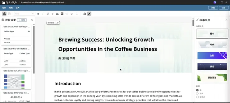 就會產生一份有標題、完整架構與圖表的圖文並茂的報告