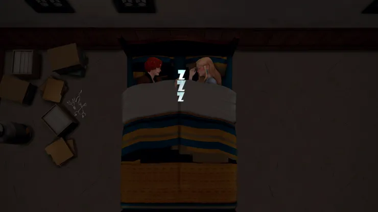 第二組男女睡雙人床！