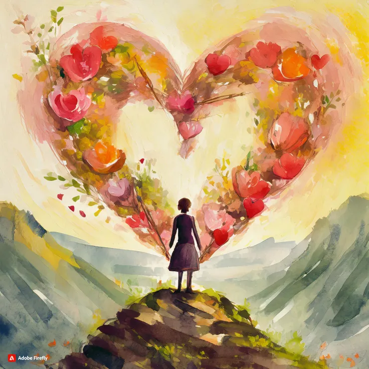 接納、擁抱、愛著自己(AI生成)