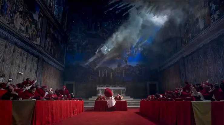 秘密會議劇照（恐怖攻擊發生時窗戶被震碎的畫面）