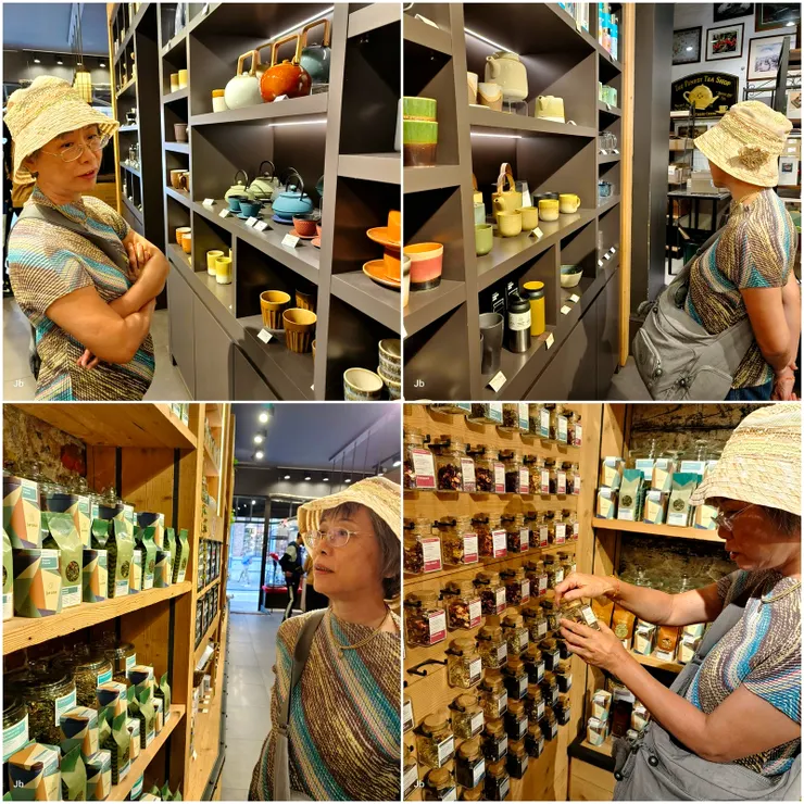 【在城堡廣場週邊晃蕩,走進一間規模不小的茶葉店,有各種茶的聞香瓶,聞了滿意再買。】