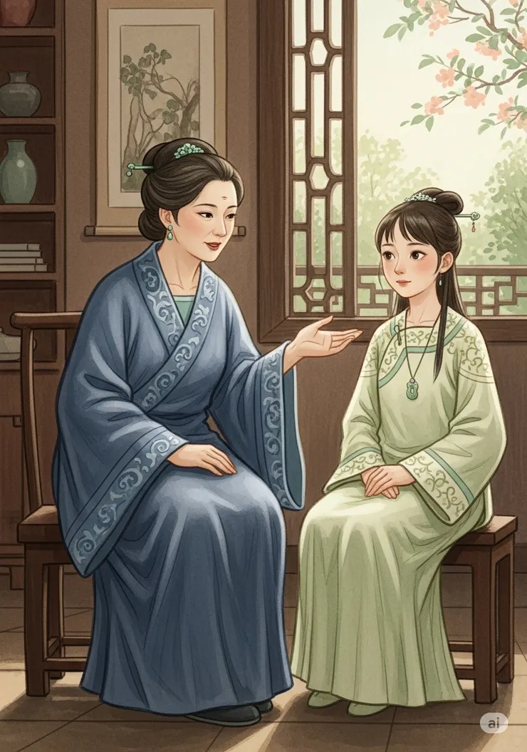 與二舅母王夫人講話