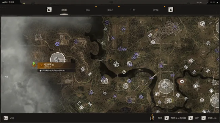 上一篇提到地圖跑很久，是從地圖邊界外的右上方走到地圖內的右下方，然後橫渡到最左邊這個位置，中間還要閃過保衛軍的基地，因為太靠近的話除了會被追擊，也容易被狙擊手以判定一槍斃命的方式擊殺。