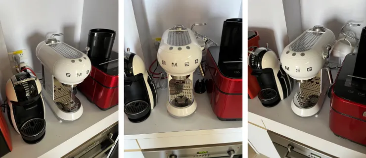 米白色SMEG半自動咖啡機