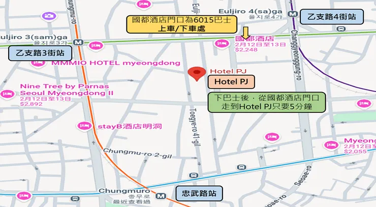 PJ Hotel位置圖/google map