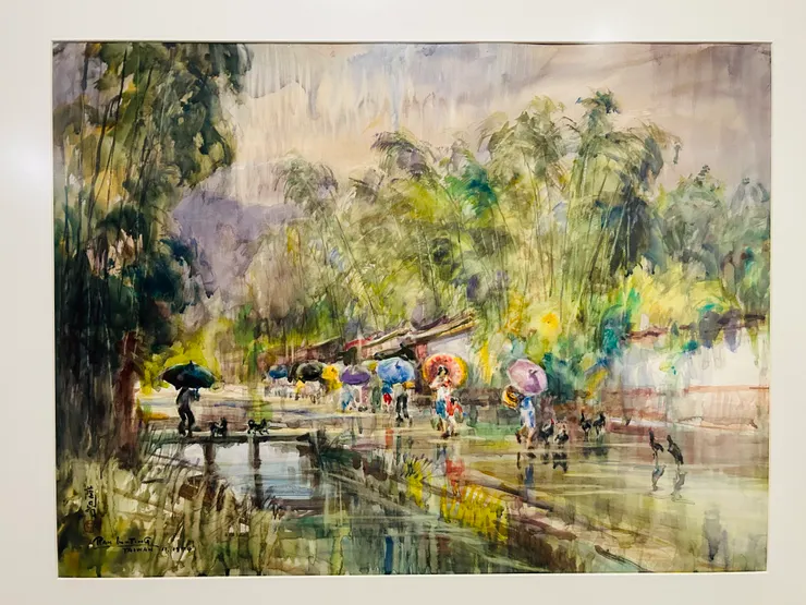 藍蔭鼎 竹溪微雨