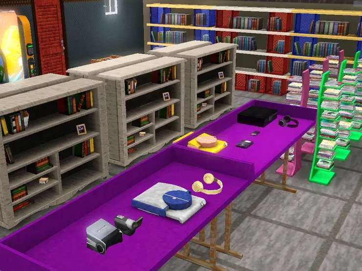 影音部的展示枱擺放了播放器、錄音機和耳機讓客人試用。