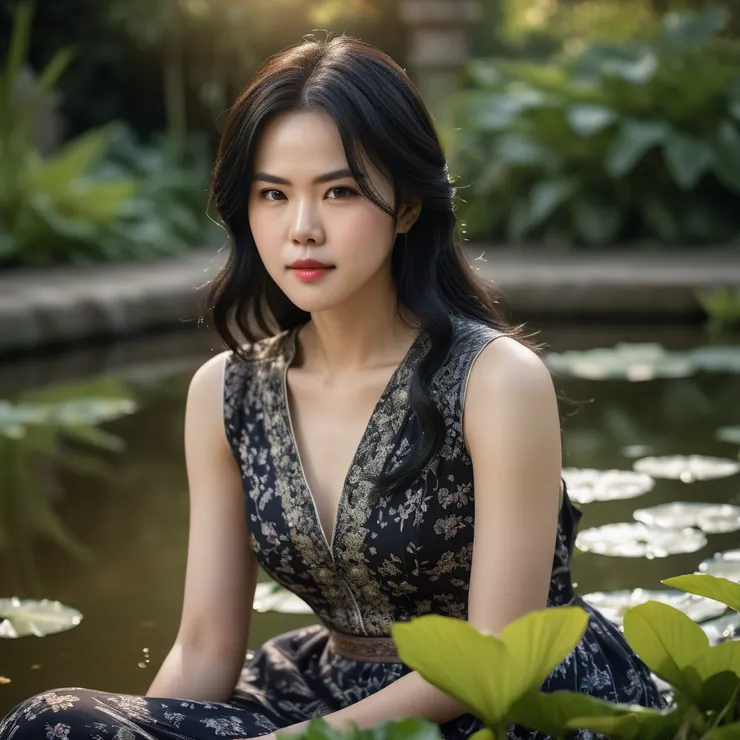 AI生成20歲池畔女子