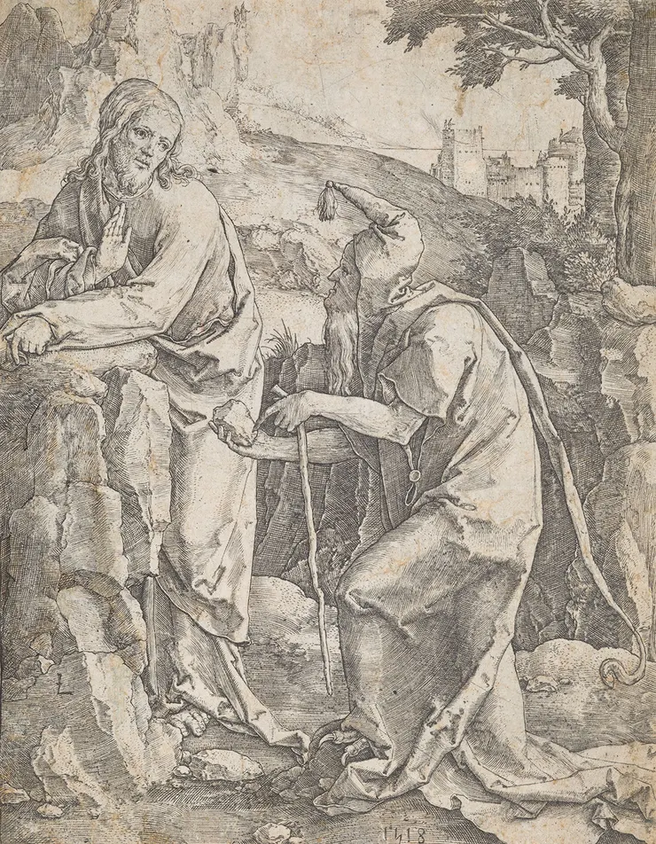 這張版畫雖然有輪廓，卻巧妙的運用線條筆觸交錯營造出立體感。來源