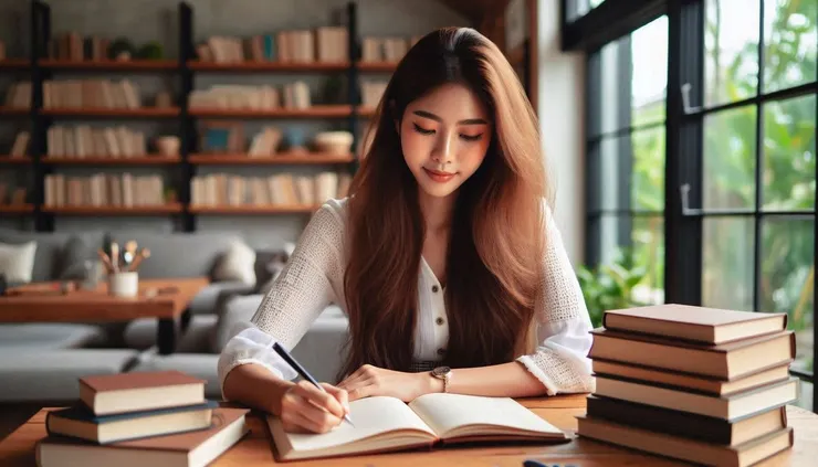 我正在為下週的考試努力學習