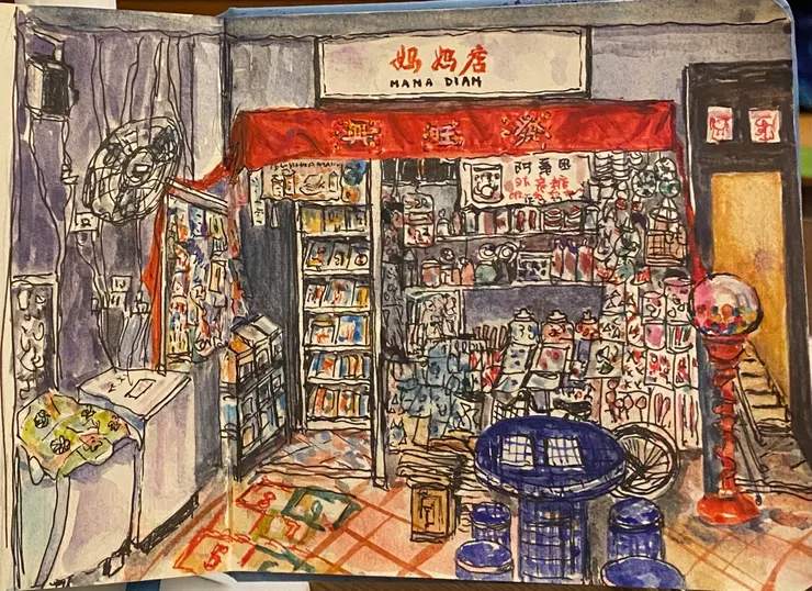 速寫媽媽店，畫不像、三分樣