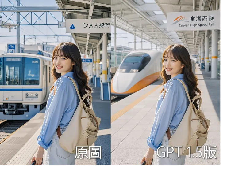 人物保持一致，只換場景，但文字崩壞