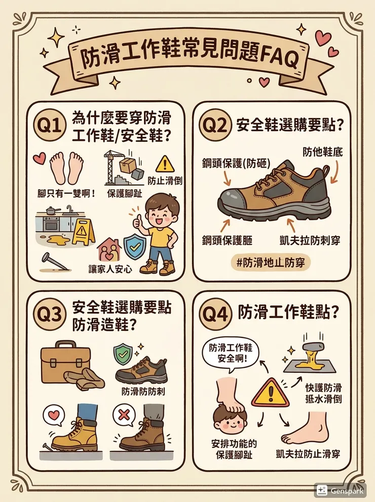 防滑工作鞋常見問題FAQ
