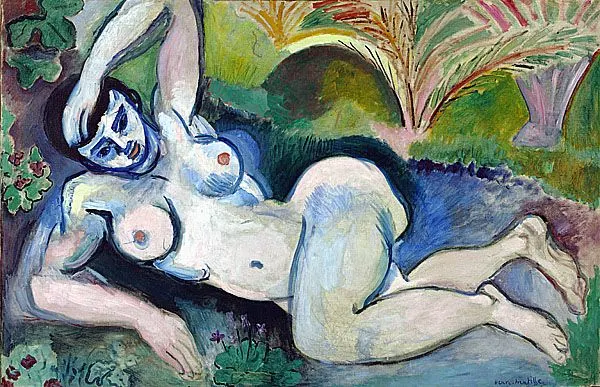 馬諦斯 Henri Matisse 《藍色裸體 Blue Nude（Memory of Biskra）》1907年 | 油彩 | 美國馬里蘭州巴爾的摩美術館 Baltimore Museum of Art