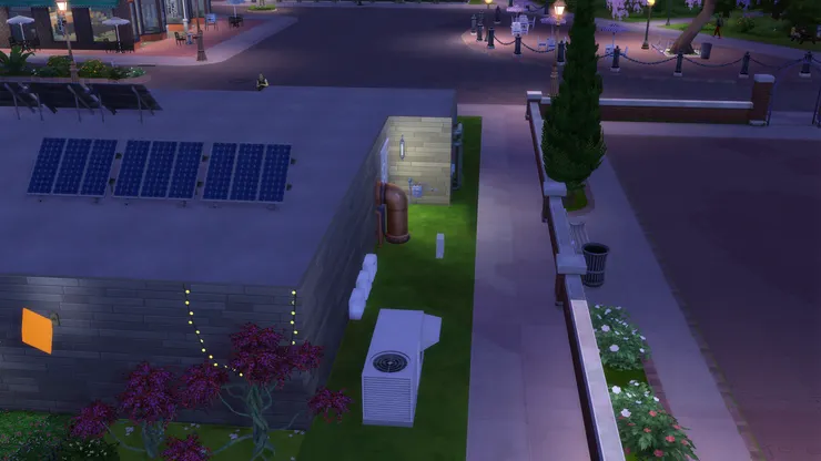 這邊的外牆也安裝了壁燈,要是有人晚上來做緊急維修也看得到電標。