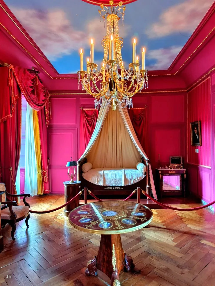 【我逐室參觀覺得它比舍農索溫暖！位在1樓的華麗臥室。】