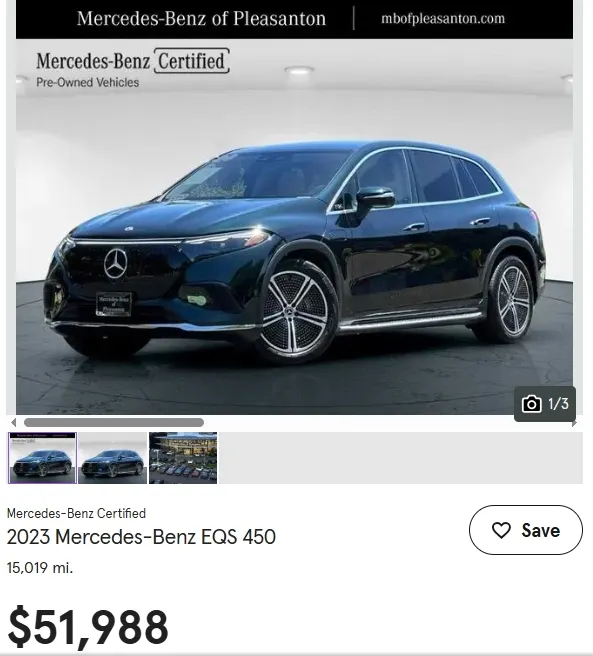 2023 Mercedes-Benz EQS 450 SUV價格