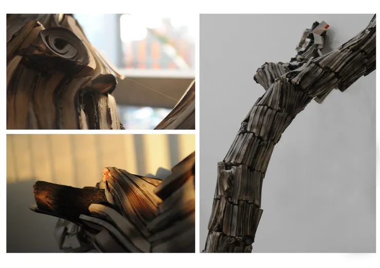 先生先生用二手書呈現recycle循環概念的作品 