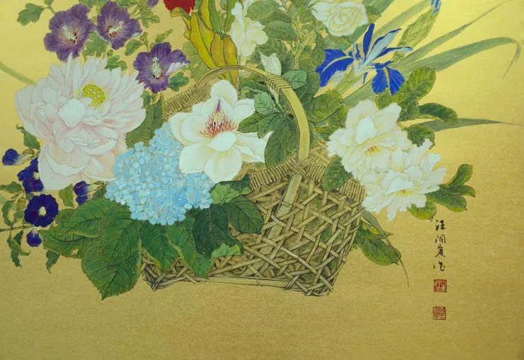 〈夏日花卉〉局部－落款