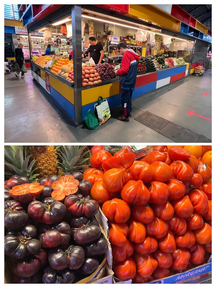 蔬果堆疊得很整齊，顧客不能自己取拿。