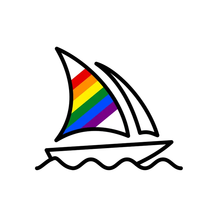 Midjourney Emblem 由 原作者： 未知 向量： Aerra Carnicom - 此向量圖片包含有元素提取或採用自：​ Gay Pride Flag.svg., 公有領域