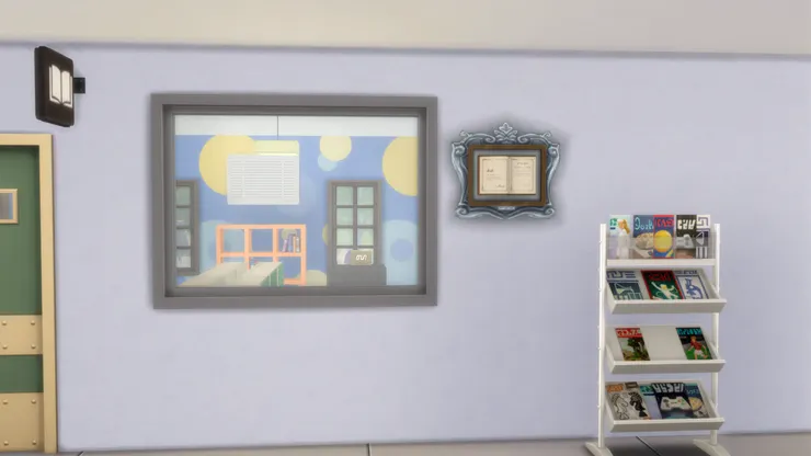 從這扇大窗看進去，大家猜到這個是什麼房間嗎？要是猜不到，看看左上角的標誌吧。